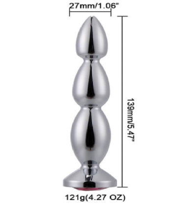 Metalni duži  analni plug sa cirkonom RL-A74S-2